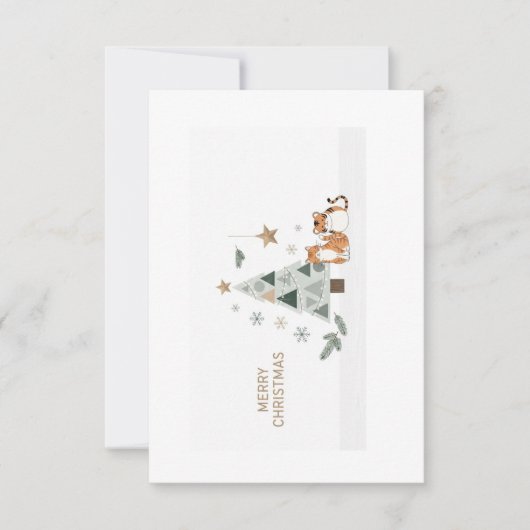 ❄️🎄 Scandinavian Minimalist Christmas Card Image Dankeskarte (Vorderseite)