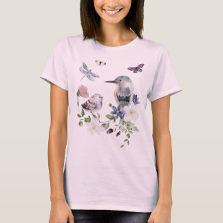 SCANDINAVIAN Mystical Birds Cottages T - Shirt