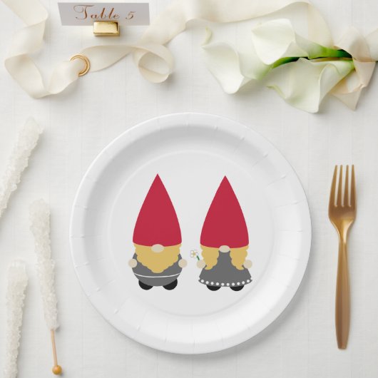 Scandinavian Nisse Tomte Gnome Pappteller (Hochzeit)