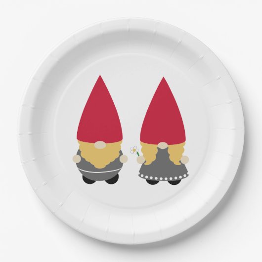Scandinavian Nisse Tomte Gnome Pappteller (Vorderseite)