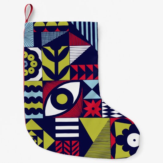 Scandinavian or retro style graphic pattern. Hand- Kleiner Weihnachtsstrumpf (Vorderseite)
