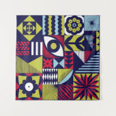 Scandinavian or retro style graphic pattern. Hand- Wandteppich (Vorderseite (Horizontal))