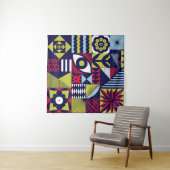 Scandinavian or retro style graphic pattern. Hand- Wandteppich (Beispiel (Horizontal))