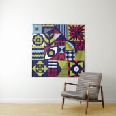 Scandinavian or retro style graphic pattern. Hand- Wandteppich (Beispiel)