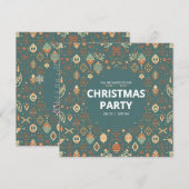Scandinavian Ornament Christmas Party Invitation Einladung (Vorne/Hinten)