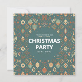 Scandinavian Ornament Christmas Party Invitation Einladung