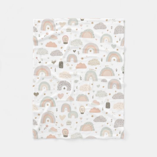 Scandinavian Pastel Baby Nursery Blanket | Soft Fleecedecke (Vorderseite)