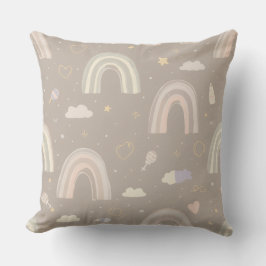 Scandinavian Pastel Nursery Pillow | Soft Rainbows Kissen