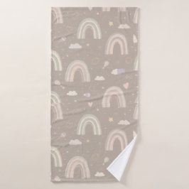Scandinavian Pastel Rainbow Baby Towel Badehandtuch