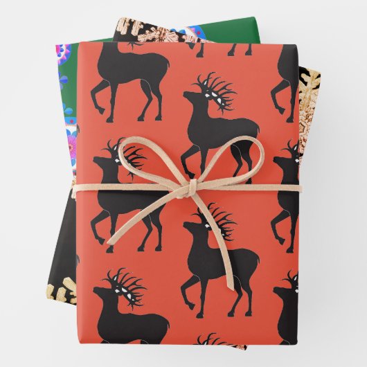 SCANDINAVIAN PATTERNS Wrapping Paper SHEEEES Geschenkpapier Set (Beispiel)