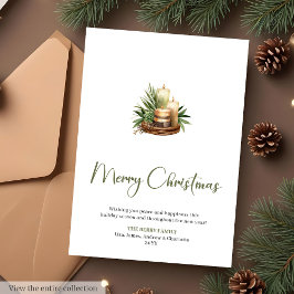 Scandinavian Pine Wreath Printable Christmas Card Feiertagskarte