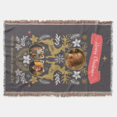 Scandinavian Reindeer 3 Photo Family Keepsake Decke (Vorderseite)