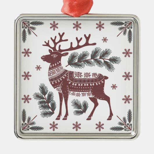 Scandinavian Reindeer Christmas Ornament (Vorne)