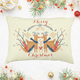Scandinavian Reindeer Nordic Mercury Christmas Art Dekokissen
