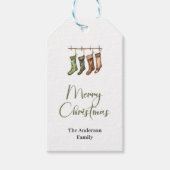 Scandinavian Sage Green Minimal Christmas Gift Tag Geschenkanhänger (Vorderseite)