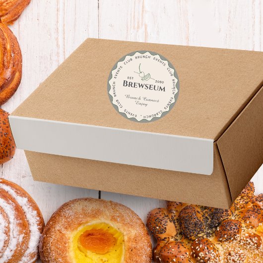 Scandinavian Style Minimal Café Resto Logo Sticker