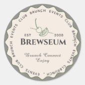 Scandinavian Style Minimal Café Resto Logo Sticker (Vorderseite)