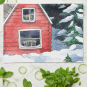 Scandinavian Tomten Christmas Gnome Geschirrtuch (Gefaltet)