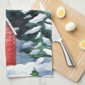 Scandinavian Tomten Christmas Gnome Geschirrtuch (Viertel Falte)