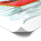 Scandinavian Tomten Christmas Village Watercolor Poster (Ecke)