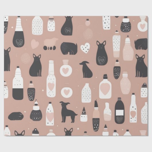 Scandinavian Valentine’s Wrapping Paper – Minimal Geschenkpapier (Flach)