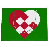Scandinavian Weihnachten Heart Gift Bag - Large Große Geschenktüte (Vorderseite)