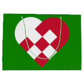 Scandinavian Weihnachten Heart Gift Bag - Large Große Geschenktüte (Rückseite)