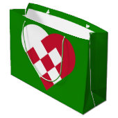 Scandinavian Weihnachten Heart Gift Bag - Large Große Geschenktüte (Rückseite Schrägansicht)