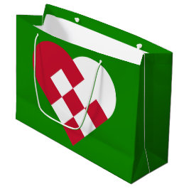 Scandinavian Weihnachten Heart Gift Bag - Large Große Geschenktüte