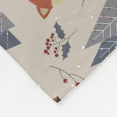 Scandinavian Winter Fox & Holly Forest  Fleecedecke (Ecke)