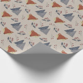 Scandinavian Winter Fox & Holly Forest  Geschenkpapier (Ecke)
