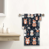 Scandinavian Woodland Animals Christmas winter Badhandtuch Set