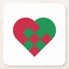 Scandinavian Yule Hear - Christmas Holiday - Rechteckiger Pappuntersetzer