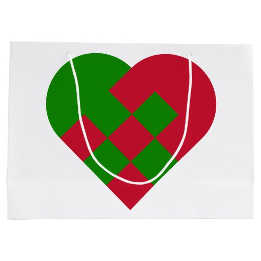 Scandinavian Yule Heart - Nordic Christmas - Große Geschenktüte (Rückseite)