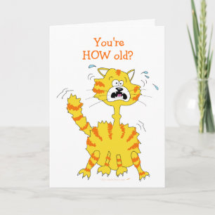 Scanimierter Cartoon Cat Funny Happy Birthday Temp Karte