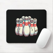 Scanisierte Bowling Buttone Cartoon Fun Bowler Hum Mousepad (Mit Mouse)
