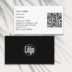 Scannable Black and White Company Business Card Treuekarte