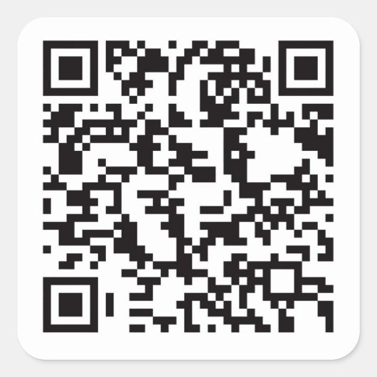 Scannable QR Barcode Quadratischer Aufkleber (Vorderseite)