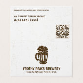 Scannable QR Brauerei geklappt Visitenkarten (Außenseite Aufgefaltet)