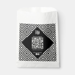 Scannable QR-Code, CTA, www, Social Black & White Geschenktütchen