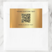 Scannable QR Code Custom Text Elegante Imitats Gol Rechteckiger Aufkleber (Tasche)