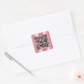 Scannable QR Code Elegante Rose Gold Custom Quadratischer Aufkleber (Umschlag)