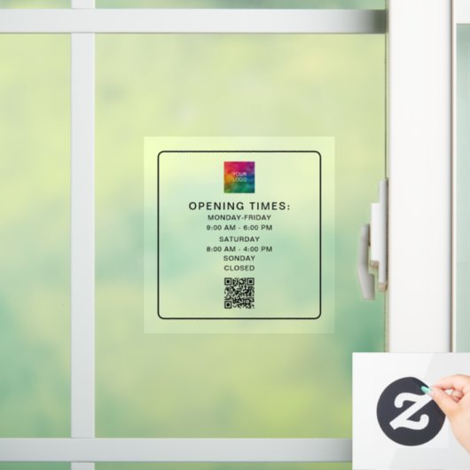 Scannable QR Code Geschäftszeiten Hochladen der Lo Fensteraufkleber (Zuhause)
