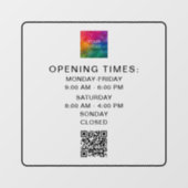 Scannable QR Code Geschäftszeiten Hochladen der Lo Fensteraufkleber (Blatt)