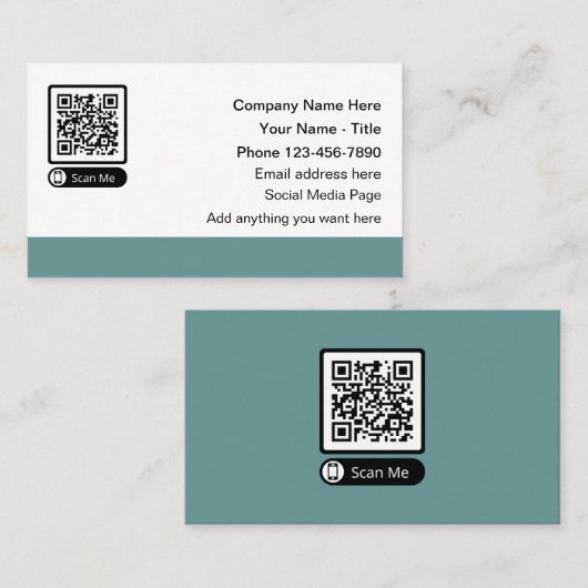 Scannable QR-Code Werbekarten für Unternehmen Telefonnummerkarte (Vorne/Hinten)