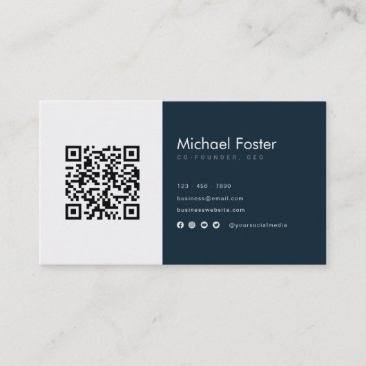 Scannable Qrcode, Vorstandsvorsitzender der modern Visitenkarte (Vorderseite)