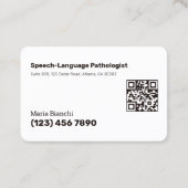 Scannable SLP-Sprache Visitenkarte (Rückseite)