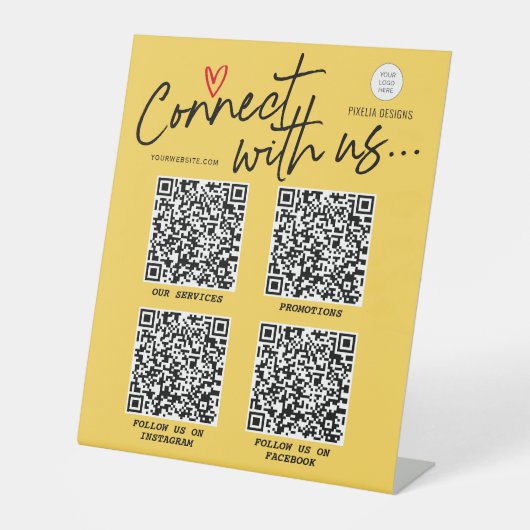 Scannable Social Media QR-Code Moderne Trends Sockelschild (Vorderseite)