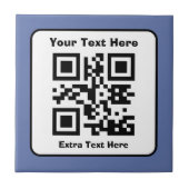 Scannbare QR-Code-Vorlage mit bearbeitbarem Text Fliese (Vorderseite)