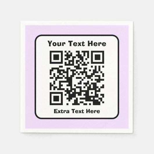 Scannbare QR-Code-Vorlage mit bearbeitbarem Text Serviette (Vorderseite)